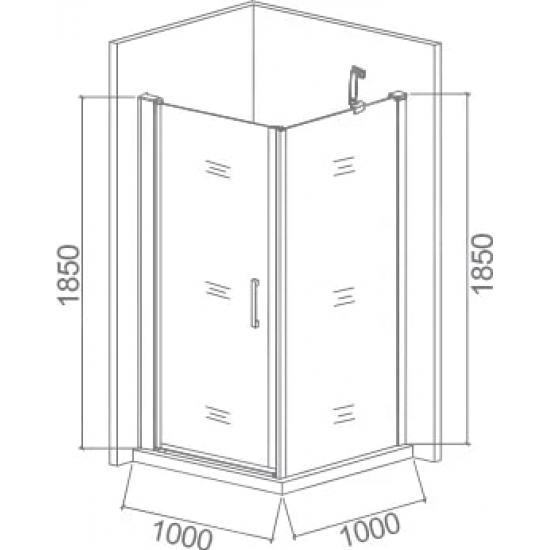 Душевой уголок BAS Good Door Pandora CR-100-C-CH 100x100x185 стекло прозрачное, профиль хром