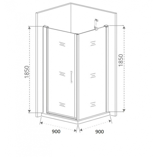 Душевой уголок BAS Good Door Pandora CR-90-C-CH 90x90x185 стекло прозрачное, профиль хром