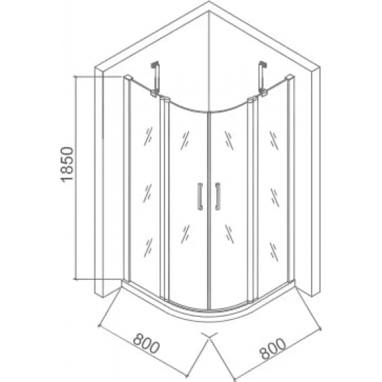 Душевой уголок BAS Good Door Pandora R-80 80x80x185 стекло прозрачное, профиль хром