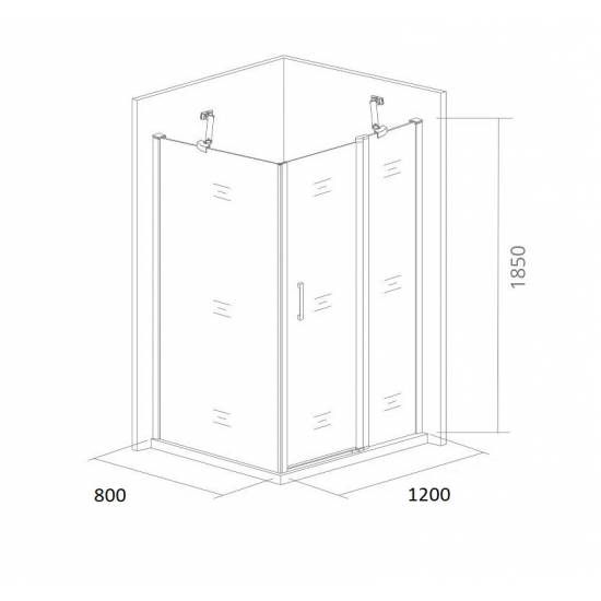 Душевой уголок BAS Good Door Pandora WTW + SP 120x80x185 стекло прозрачное, профиль хром