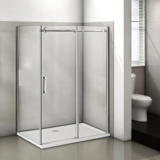Душевой уголок BAS Good Door Puerta WTW + SP 110x80x195 стекло прозрачное, профиль хром
