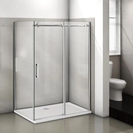 Душевой уголок BAS Good Door Puerta WTW + SP 110x80x195 стекло прозрачное, профиль хром