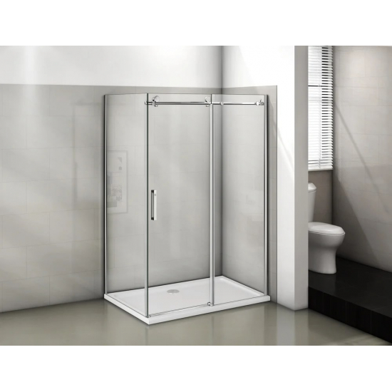 Душевой уголок BAS Good Door Puerta WTW + SP 110x80x195 стекло прозрачное, профиль хром