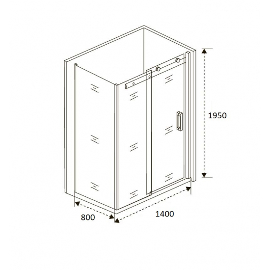 Душевой уголок BAS Good Door Puerta WTW + SP 140x80x195 стекло прозрачное, профиль хром