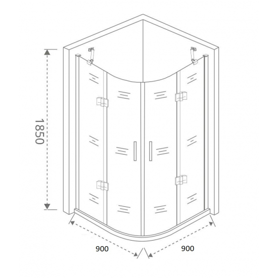 Душевой уголок BAS Good Door Saturn R-90-C-CH 90x90x185 стекло прозрачное, профиль хром