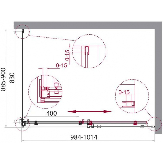 Душевой уголок BelBagno ACQUA-AH-1-100/90-C-Cr стекло прозрачное
