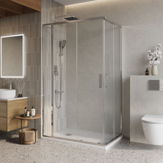 Душевой уголок BelBagno LUCE-AH-21-130/80-C-Cr стекло прозрачное, профиль хром