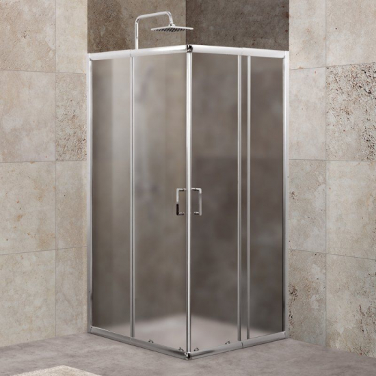 Душевой уголок BelBagno UNIQUE-A-2-85/100-P-Cr стекло рифлёное