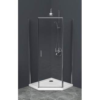 Душевой уголок BelBagno UNO-195-P-1-100-C-Cr стекло прозрачное