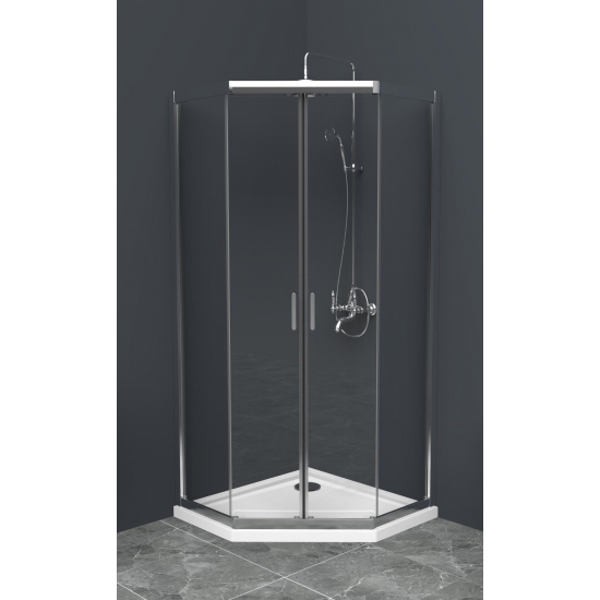 Душевой уголок BelBagno UNO-195-P-2-90-C-Cr стекло прозрачное