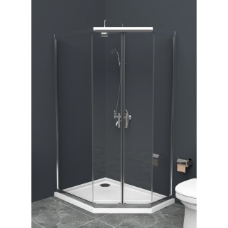 Душевой уголок BelBagno UNO-195-PH-2-120/90-C-Cr стекло прозрачное