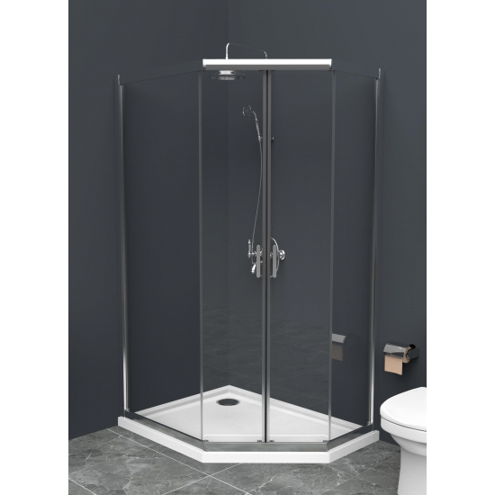 Душевой уголок BelBagno UNO-195-PH-2-120/90-C-Cr стекло прозрачное