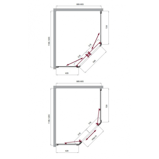 Душевой уголок BelBagno UNO-195-PH-2-120/90-C-Cr стекло прозрачное