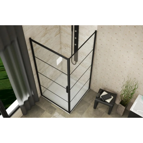 Душевой уголок BRAVAT Blackline BS090.2115B  90х90х195