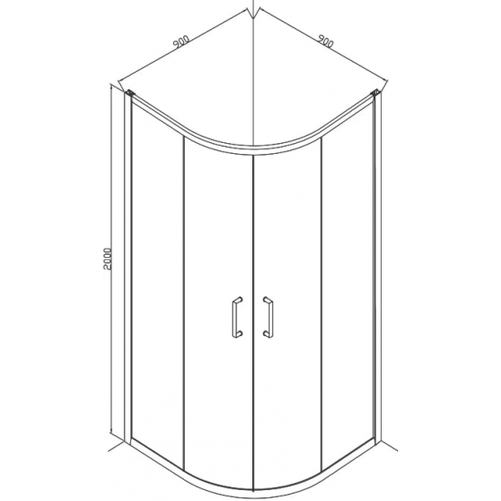 Душевой уголок BRAVAT Line BS090.1201A 90x90x200