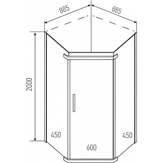 Душевой уголок ERLIT Comfort ER10109V-C4 90x90x200