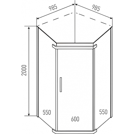 Душевой уголок ERLIT Comfort ER10110V-C4 100x100x200