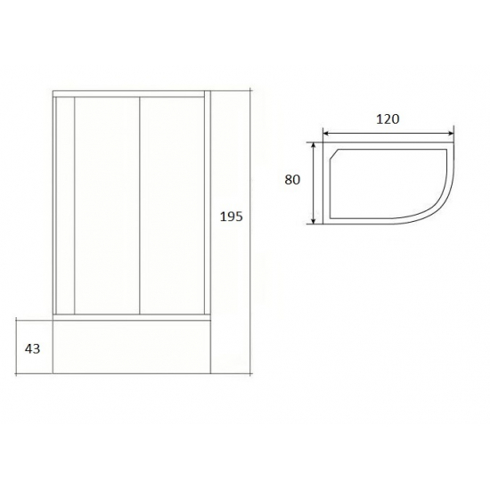 Душевой уголок LORANTO CS-1285 SK L 120x80x195