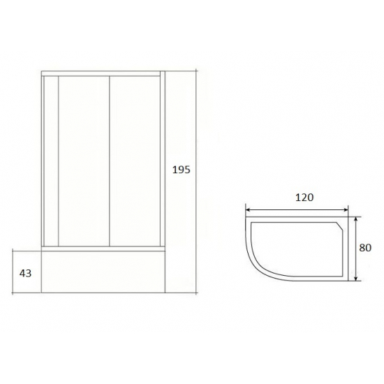 Душевой уголок LORANTO CS-1285 SK R 120x80x195