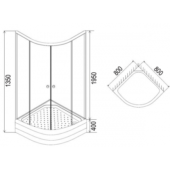 Душевой уголок LORANTO CS-8010S 80x80x195