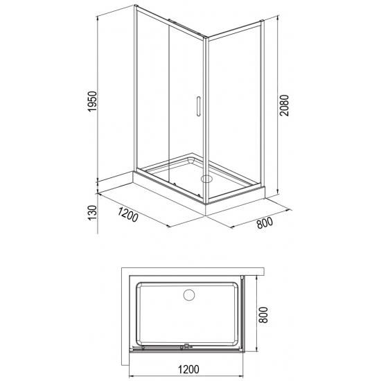 Душевой уголок LORANTO CS-8021S (CS-8706) 120x80x195