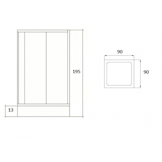 Душевой уголок LORANTO CS-8024S (CS-2239) 90x90x195