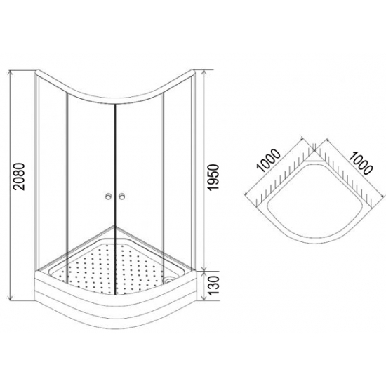 Душевой уголок LORANTO CS-8025S 100x100x195