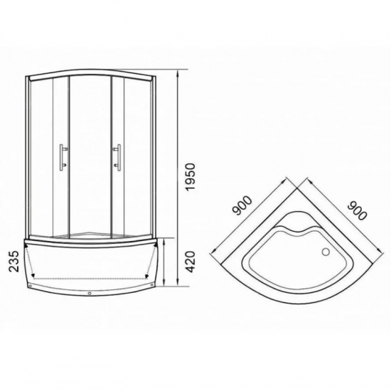 Душевой уголок LORANTO CS-834  90x90x195