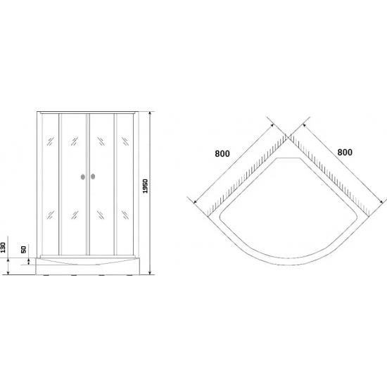 Душевой уголок NIAGARA Eco NG-003-08N 80x80x195 стекло матовое, с низким поддоном