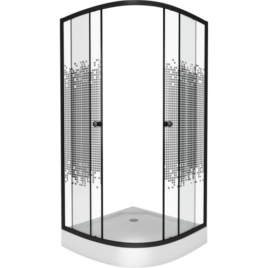 Душевой уголок NIAGARA Eco NG-003-14 black 80x80x195 мозаика, с низким поддоном