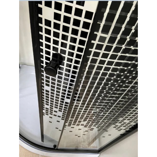 Душевой уголок NIAGARA Eco NG-007-14 black 90x90x195 мозаика, с низким поддоном