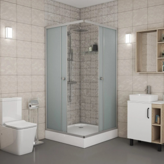 Душевой уголок NIAGARA Eco NG-010-14Q 100x100x195 стекло матовое, с поддоном