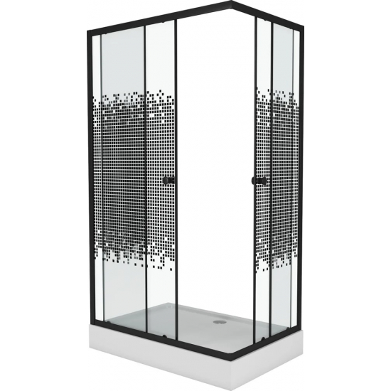 Душевой уголок NIAGARA Eco NG-012-14Q black 120x80x195 мозаика, с поддоном