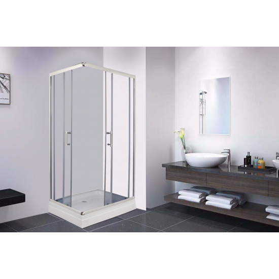 Душевой уголок PARLY QZ71S 70x100x195 стекло тонированное, профиль хром, низкий поддон