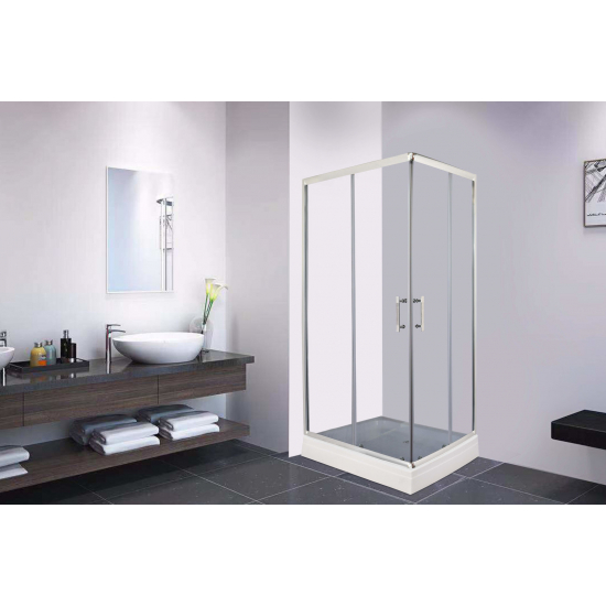 Душевой уголок PARLY QZ81S 80x100x195 стекло тонированное, профиль хром, низкий поддон