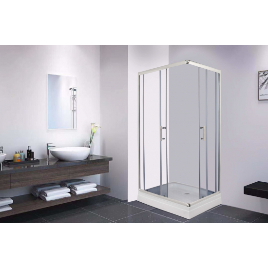 Душевой уголок PARLY QZ81S 80x100x195 стекло тонированное, профиль хром, низкий поддон