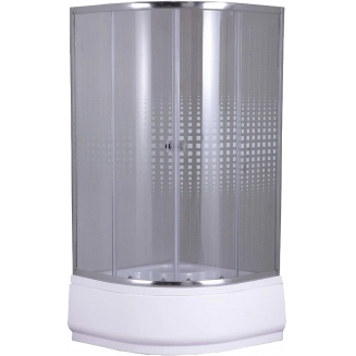 Душевой уголок PARLY Z901 90x90x193 стекло прозрачное с узором, профиль хром с поддоном