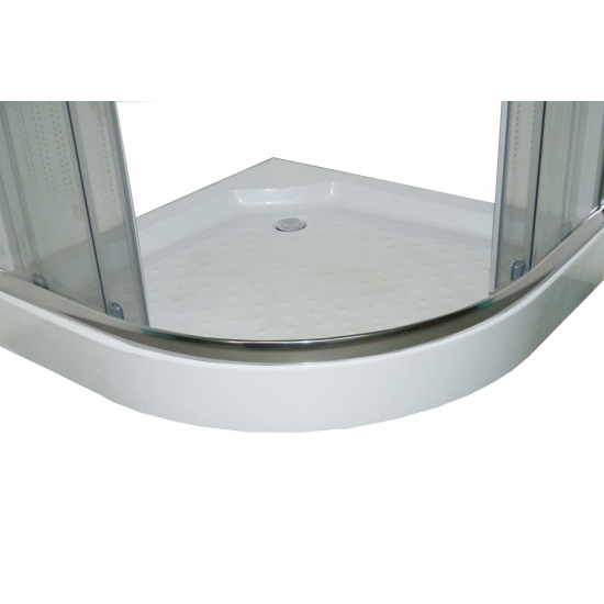 Душевой уголок PARLY Z9111 90x90x193 стекло прозрачное с узором, профиль хром с поддоном