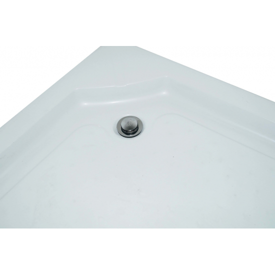 Душевой уголок PARLY Z9111 90x90x193 стекло прозрачное с узором, профиль хром с поддоном