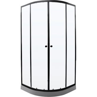 Душевой уголок PARLY ZE911B 90x90x190 стекло прозрачное, профиль чёрный с поддоном