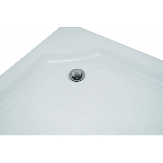 Душевой уголок PARLY ZE911B 90x90x190 стекло прозрачное, профиль чёрный с поддоном