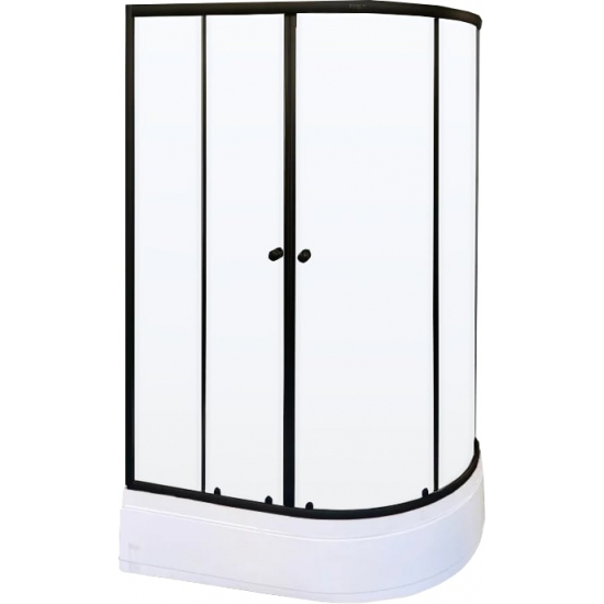 Душевой уголок PARLY ZEM1201B-L 120x80x195 стекло прозрачное, профиль чёрный, с поддоном левый, L