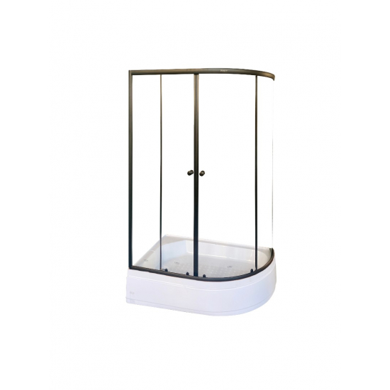 Душевой уголок PARLY ZEM1201B-L 120x80x195 стекло прозрачное, профиль чёрный, с поддоном левый, L