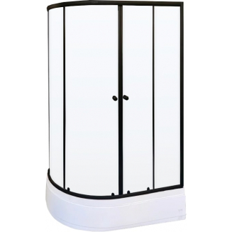 Душевой уголок PARLY ZEM1201B-R 120x80x195 стекло прозрачное, профиль чёрный, с поддоном правый, R
