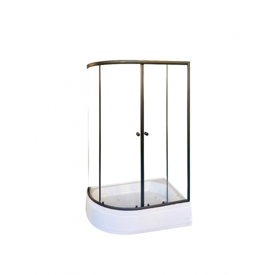 Душевой уголок PARLY ZEM1201B-R 120x80x195 стекло прозрачное, профиль чёрный, с поддоном правый, R