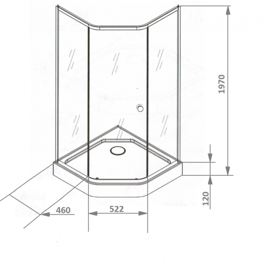 Душевой уголок PARLY ZEP911FR 90x90x197 стекло матовое, профиль белый с поддоном
