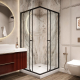 Душевой уголок PARLY ZEQ911B 90x90x190 стекло прозрачное, профиль чёрный, низкий поддон
