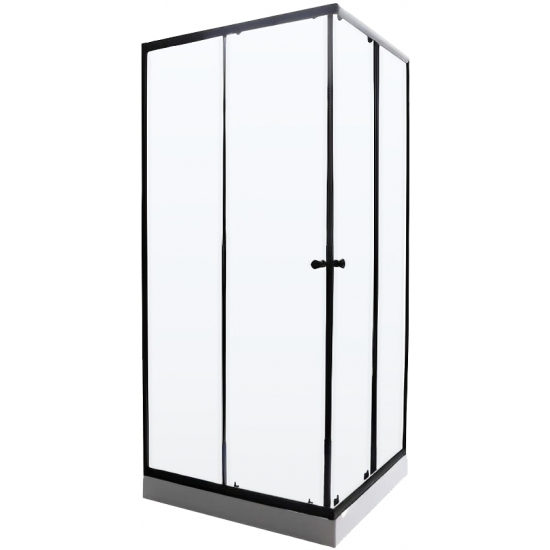 Душевой уголок PARLY ZEQ911B 90x90x190 стекло прозрачное, профиль чёрный, низкий поддон