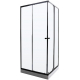 Душевой уголок PARLY ZEQ911B 90x90x190 стекло прозрачное, профиль чёрный, низкий поддон