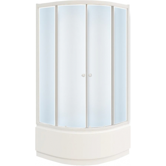 Душевой уголок PARLY ZF90 90x90x195 стекло матовое, профиль хром с поддоном